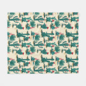 Patroon voor groene en rode cactus fleece deken (Voorkant (Horizontaal))