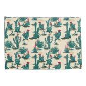 Patroon voor groene en rode cactus kussensloop (Achterkant-Rechts)