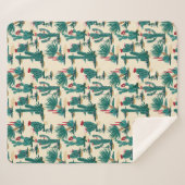 Patroon voor groene en rode cactus sherpa deken (Voorkant (horizontaal))