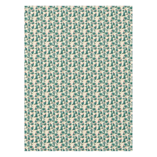 Patroon voor groene en rode cactus tafelkleed (Voorkant)