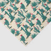 Patroon voor groene en rode cactus tissuepapier (Detail)