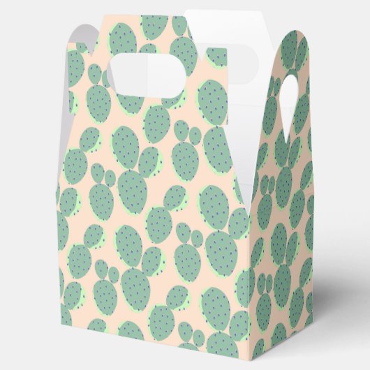 Patroon voor groene en roze cactus bedankdoosjes (Geopend)