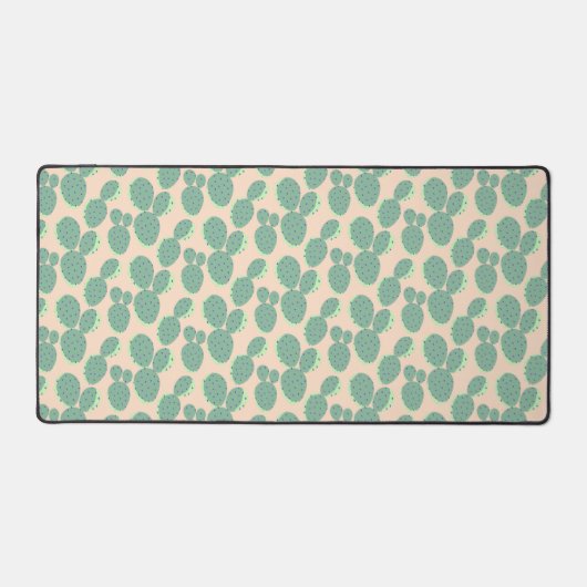 Patroon voor groene en roze cactus bureaumat (Voorkant)