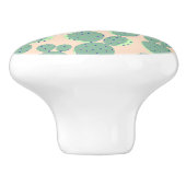 Patroon voor groene en roze cactus keramische knop (Zijkant)