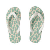 Patroon voor groene en roze cactus kinder teenslippers (Voetbed)