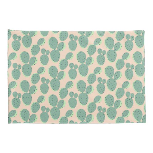 Patroon voor groene en roze cactus kussensloop (Achterkant-Rechts)