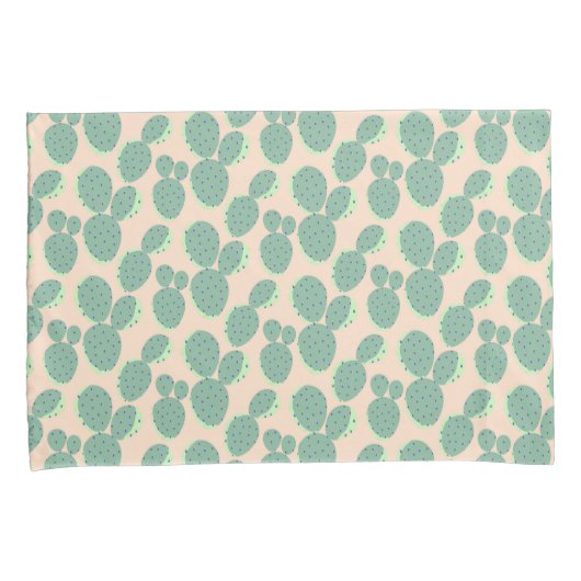 Patroon voor groene en roze cactus kussensloop (Voorkant-Rechts)