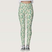 Patroon voor groene en roze cactus leggings (Voorkant)