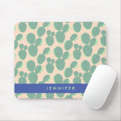Patroon voor groene en roze cactus muismat (Met muis)