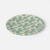 Patroon voor groene en roze cactus papieren bordje (Gekanteld)