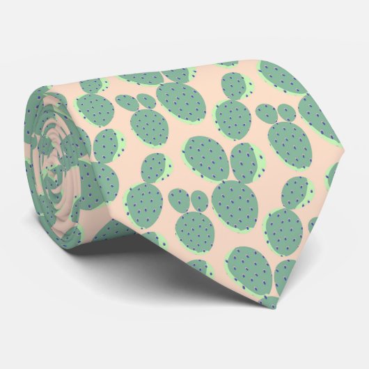 Patroon voor groene en roze cactus stropdas (Opgerold)