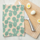 Patroon voor groene en roze cactus theedoek (Quarter Fold)