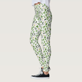 Patroon voor groene en witte kruiden leggings