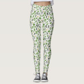 Patroon voor groene en witte kruiden leggings (Voorkant)
