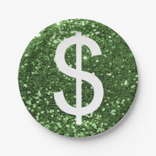 Patroon voor groene tongen met een dollaire achter papieren bordje
