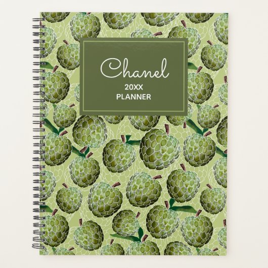 Patroon voor groene Waterverf suikerappels Planner (Voorkant)