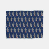 Patroon voor haaienCartoon op blauw Fleece Deken (Voorkant (Horizontaal))
