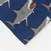 Patroon voor haaienCartoon op blauw Fleece Deken (Hoek)
