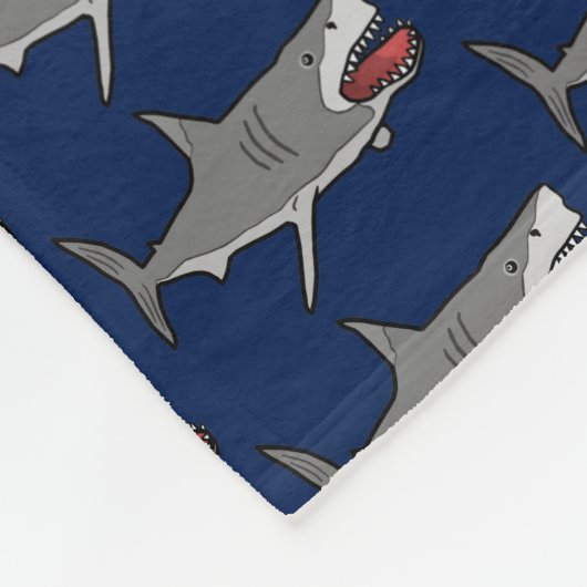 Patroon voor haaienCartoon op blauw Fleece Deken (Hoek)