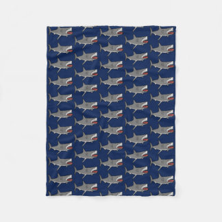 Patroon voor haaienCartoon op blauw Fleece Deken