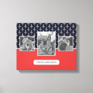 Patroon voor hart en oren   Foto van de familie    Canvas Afdruk