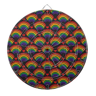 Patroon voor hart en regenbogen dartbord