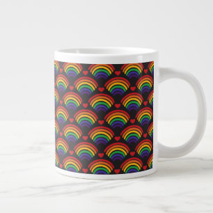 Patroon voor hart en regenbogen grote koffiekop