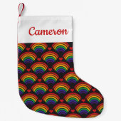 Patroon voor hart en regenbogen kleine kerstsok (Voorkant)