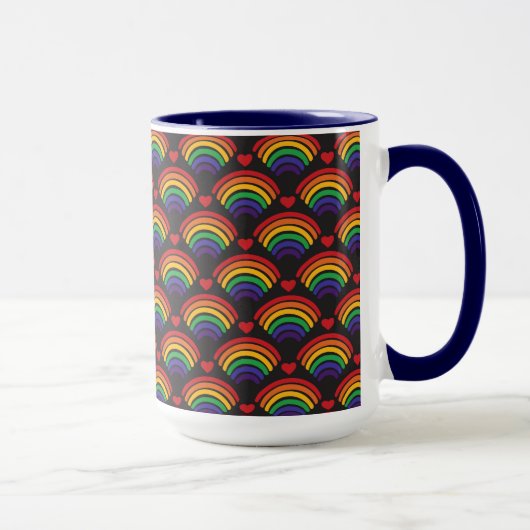 Patroon voor hart en regenbogen mok (Rechts)
