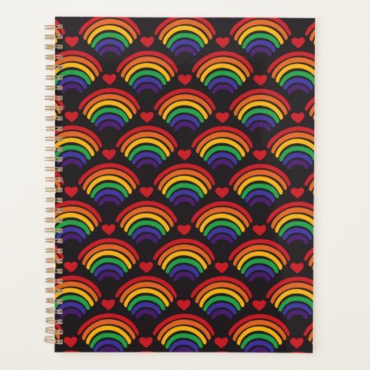 Patroon voor hart en regenbogen planner (Voorkant)