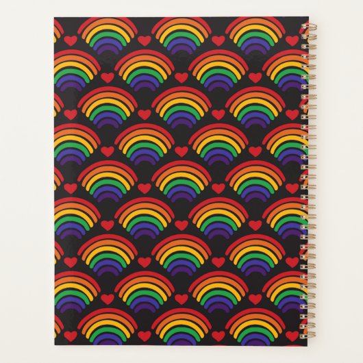 Patroon voor hart en regenbogen planner (Achterkant)