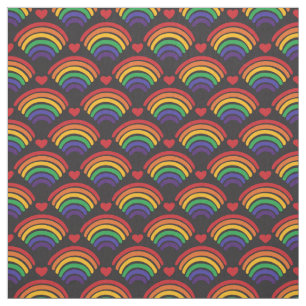 Patroon voor hart en regenbogen stof