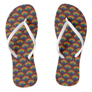 Patroon voor hart en regenbogen teenslippers