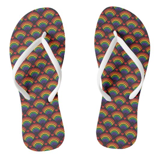 Patroon voor hart en regenbogen teenslippers (Voetbed)