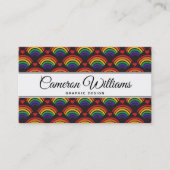 Patroon voor hart en regenbogen visitekaartje (Voorkant)