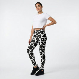 Patroon voor hedendaagse driedaagse zwarte en witt leggings