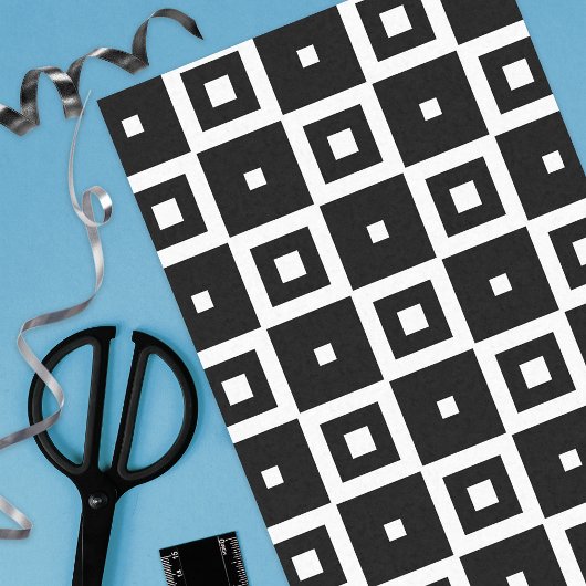 Patroon voor hedendaagse driedaagse zwarte en witt tissuepapier