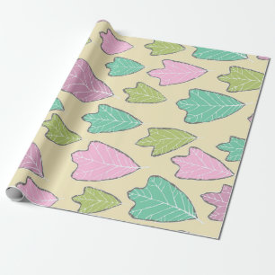 Patroon voor hedendaagse pasta-eik cadeaupapier