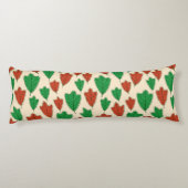 Patroon voor hedendaagse rode en groene eikenblade lichaamskussen (Achterkant)