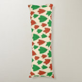 Patroon voor hedendaagse rode en groene eikenblade lichaamskussen (Voorkant Verticaal)