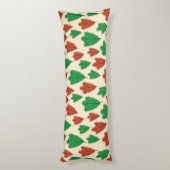 Patroon voor hedendaagse rode en groene eikenblade lichaamskussen (Achterkant (Verticaal))