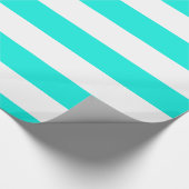 Patroon voor heldere Aqua, witte XL Stripes Cadeaupapier (Hoek)