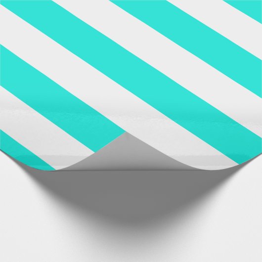 Patroon voor heldere Aqua, witte XL Stripes Cadeaupapier (Hoek)