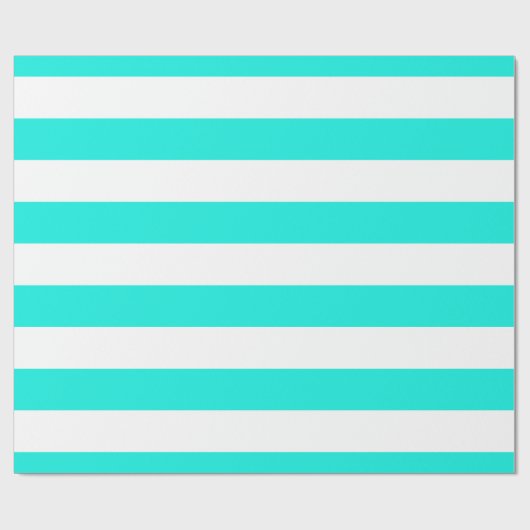 Patroon voor heldere Aqua, witte XL Stripes Cadeaupapier (Vlak)