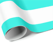 Patroon voor heldere Aqua, witte XL Stripes Cadeaupapier (Rol Hoek)