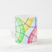 Patroon voor heldere en kleurrijke Abstracte cirke Matglas Koffiemok (Voorkant links)