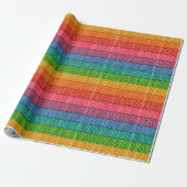 Patroon voor heldere regenboogstrips cadeaupapier (Uitgerold)