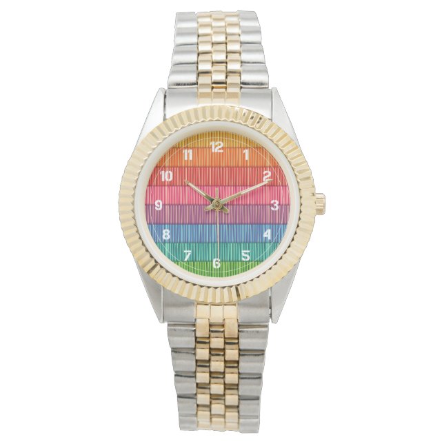 Patroon voor heldere regenboogstrips horloge (Voorkant)