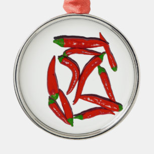 Patroon voor hotroodroodbruinvissen metalen ornament