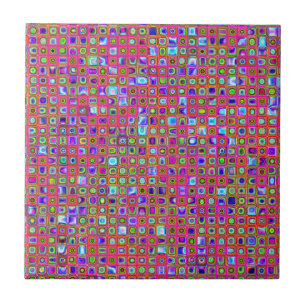 Patroon voor hotroze, groene en Paarse tapijten Tegeltje